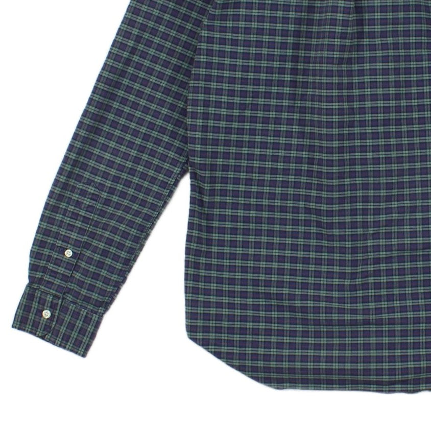 Mens Plaid Shirt Stretch Slim Fit Button Down
