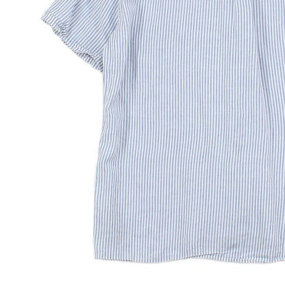 Mens Striped Shirt Short Sleeve Linen Blend