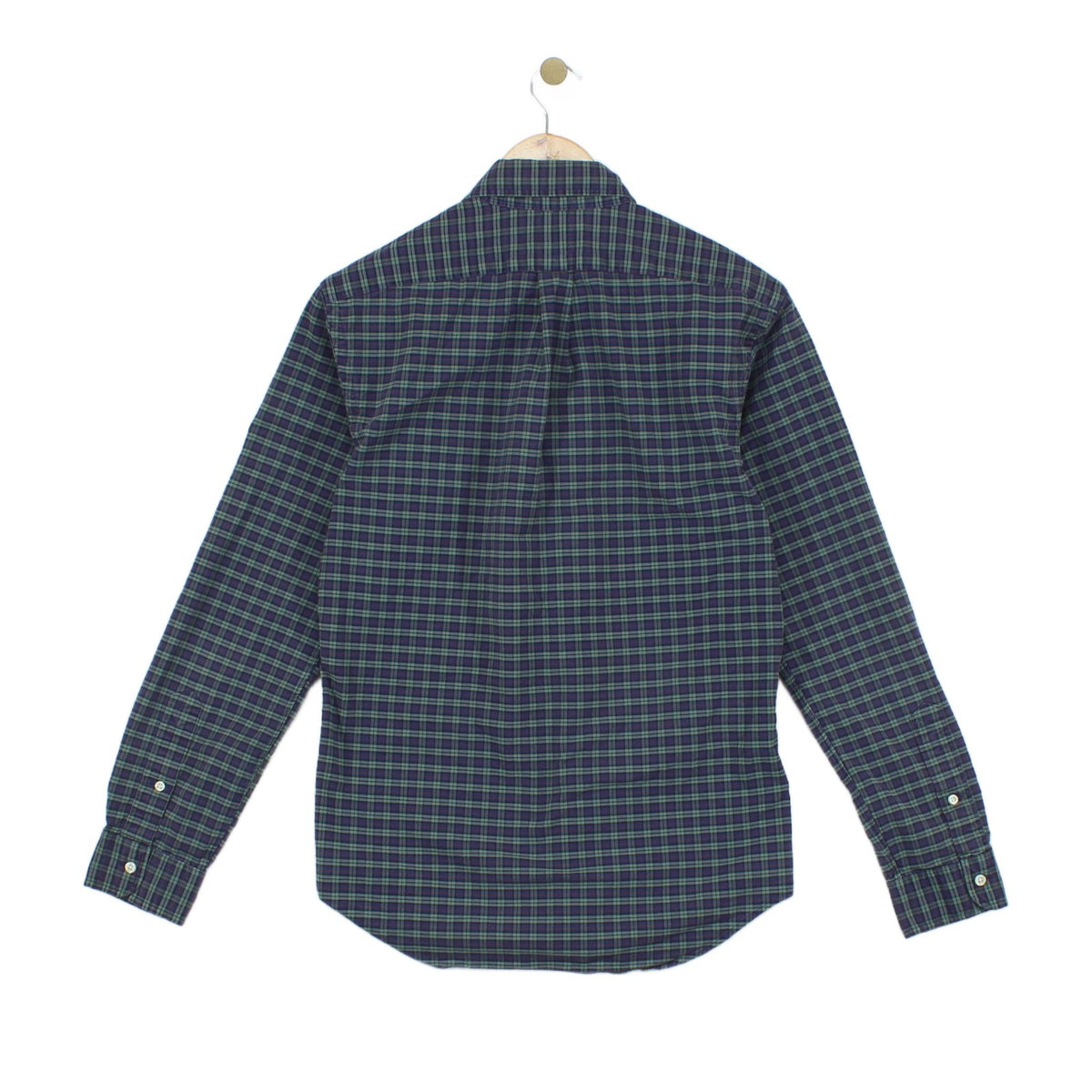Mens Plaid Shirt Stretch Slim Fit Button Down