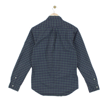Mens Plaid Shirt Stretch Slim Fit Button Down