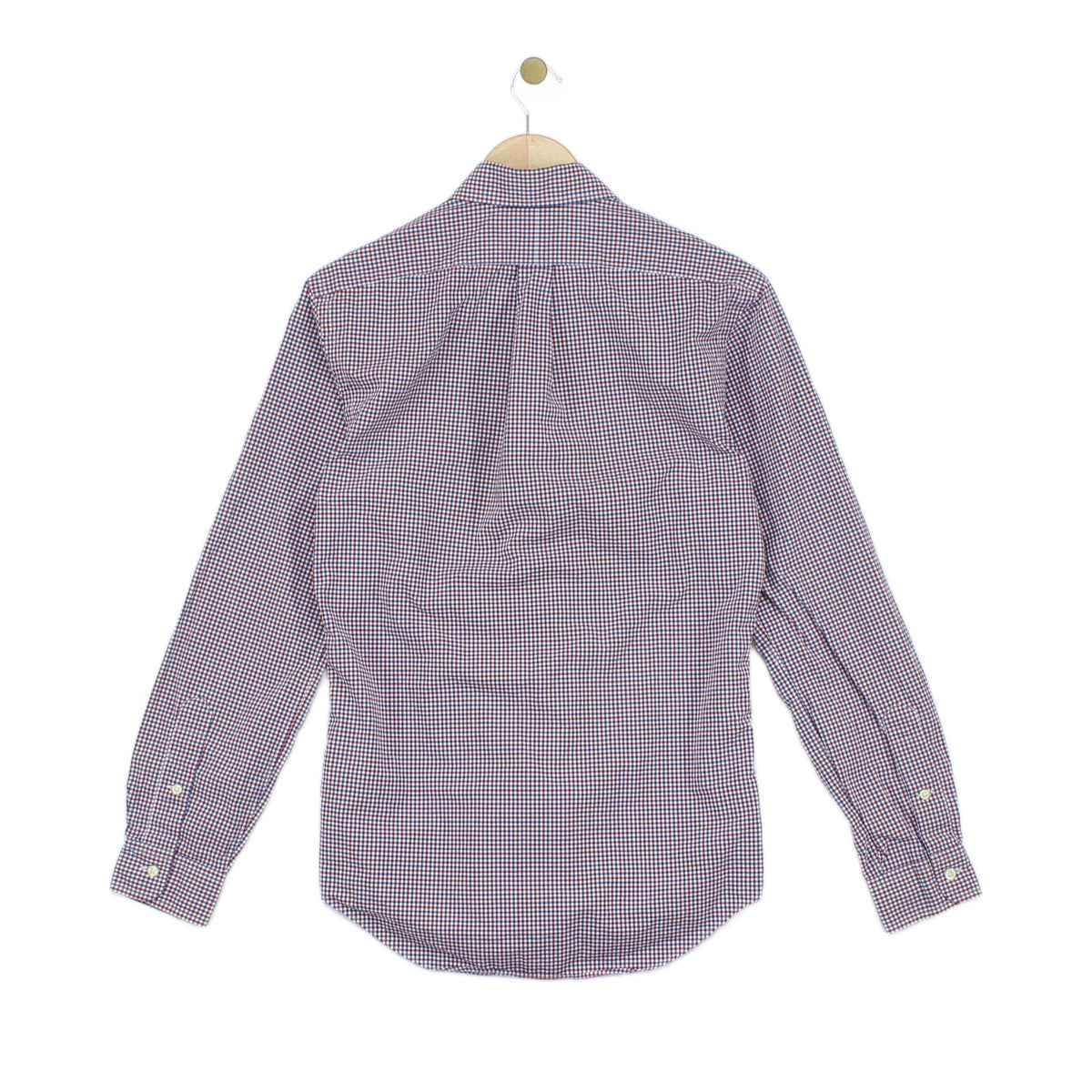 Mens Check Shirt Slim Fit Button Down
