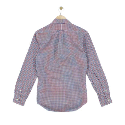 Mens Check Shirt Slim Fit Button Down