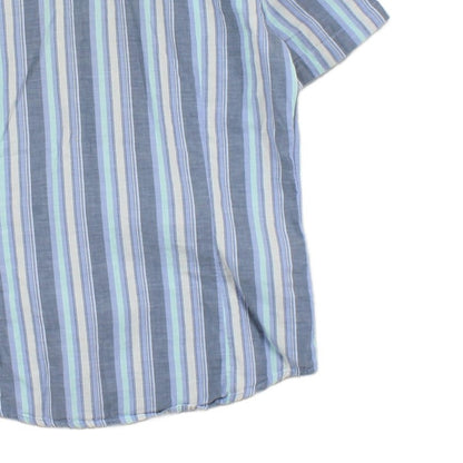 Mens Striped Shirt Slim Fit Short Sleeve