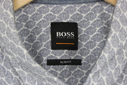 Mens Patterned Shirt Short Sleeve Slim Fit Button Up