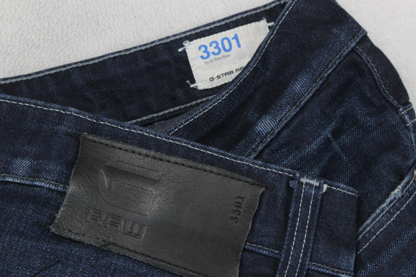 Mens 3301 Jeans Low Tapered Button Fly