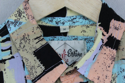 Mens Abstract Shirt Short Sleeve  Viscose