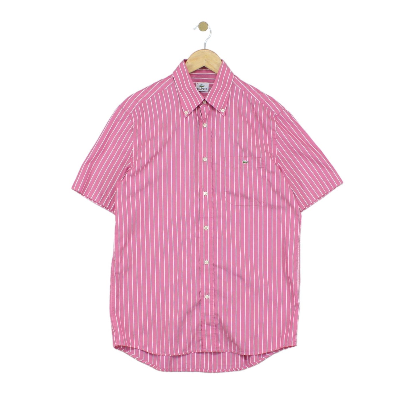 Mens Striped Shirt Short Sleeve Collared Casual