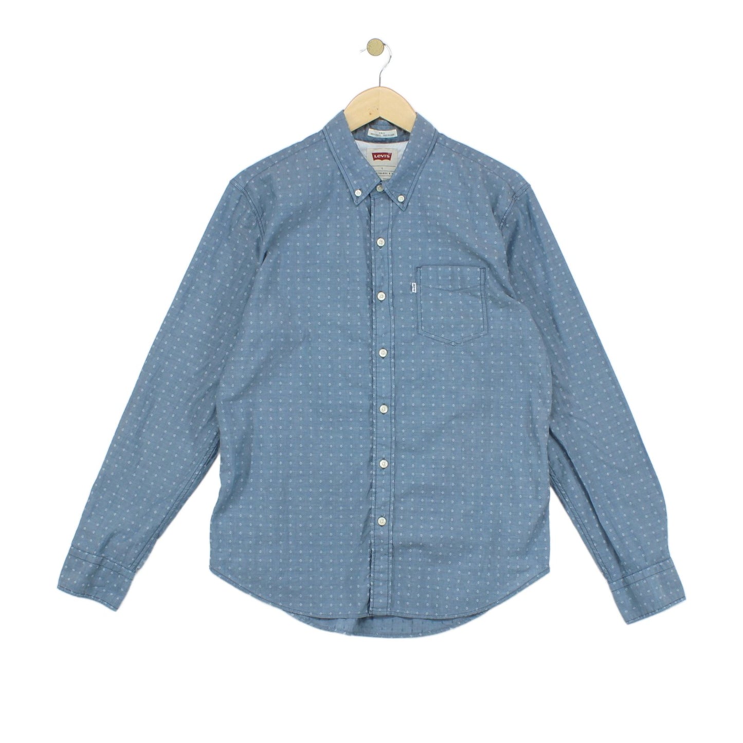 Mens Patterned Shirt Slim Fit Button Up Long Sleeve