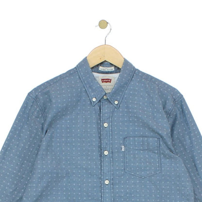 Mens Patterned Shirt Slim Fit Button Up Long Sleeve