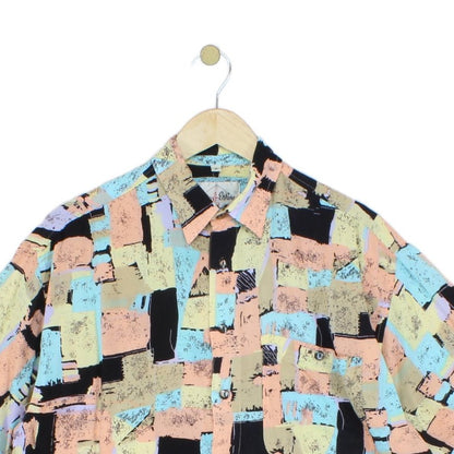 Mens Abstract Shirt Short Sleeve  Viscose
