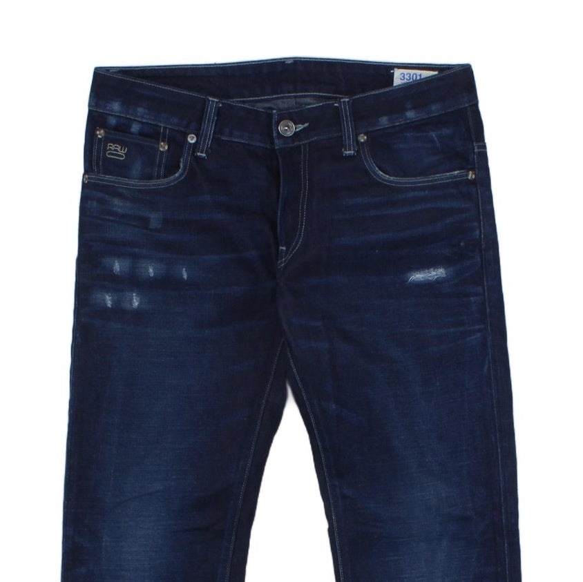 Mens 3301 Jeans Low Tapered Button Fly