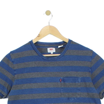 Mens Striped T-Shirt Crew Neck Short Sleeve