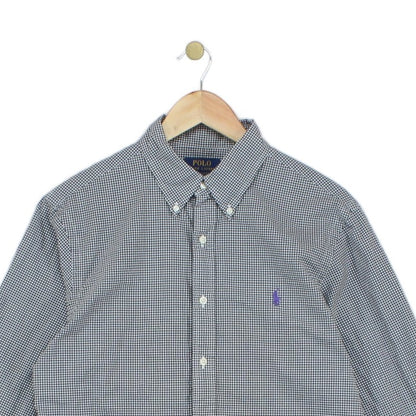 Mens Shirt Check Button Down Slim Fit