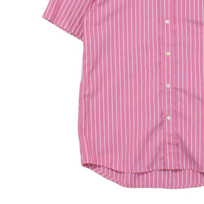 Mens Striped Shirt Short Sleeve Collared Casual