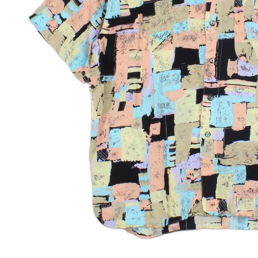 Mens Abstract Shirt Short Sleeve  Viscose
