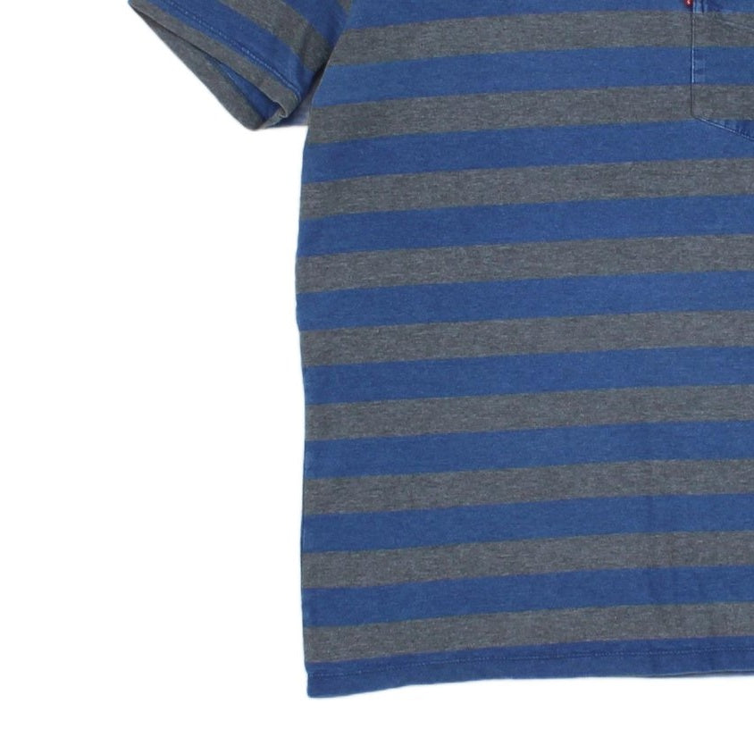 Mens Striped T-Shirt Crew Neck Short Sleeve