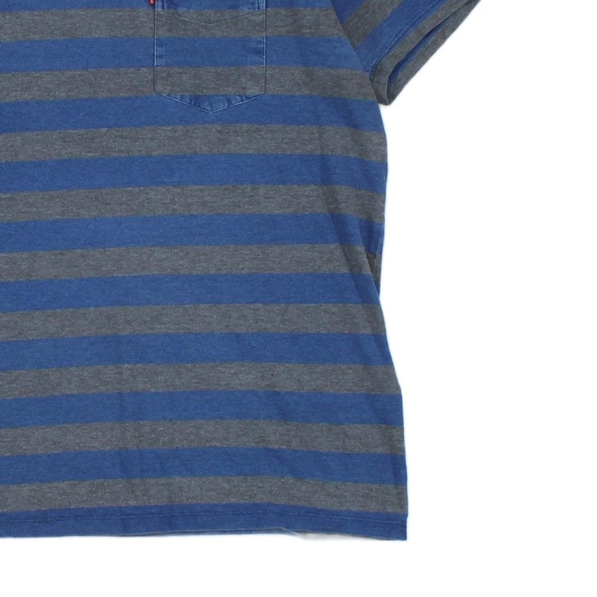 Mens Striped T-Shirt Crew Neck Short Sleeve