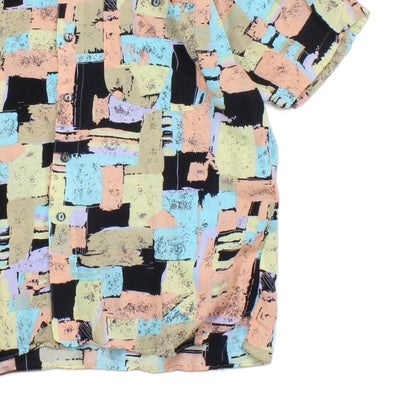 Mens Abstract Shirt Short Sleeve  Viscose