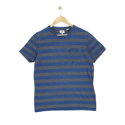 Mens Striped T-Shirt Crew Neck Short Sleeve