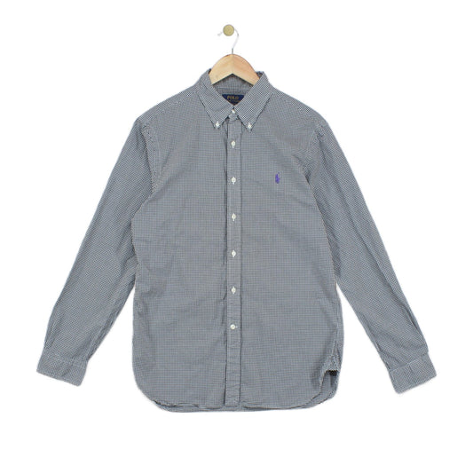 Mens Shirt Check Button Down Slim Fit