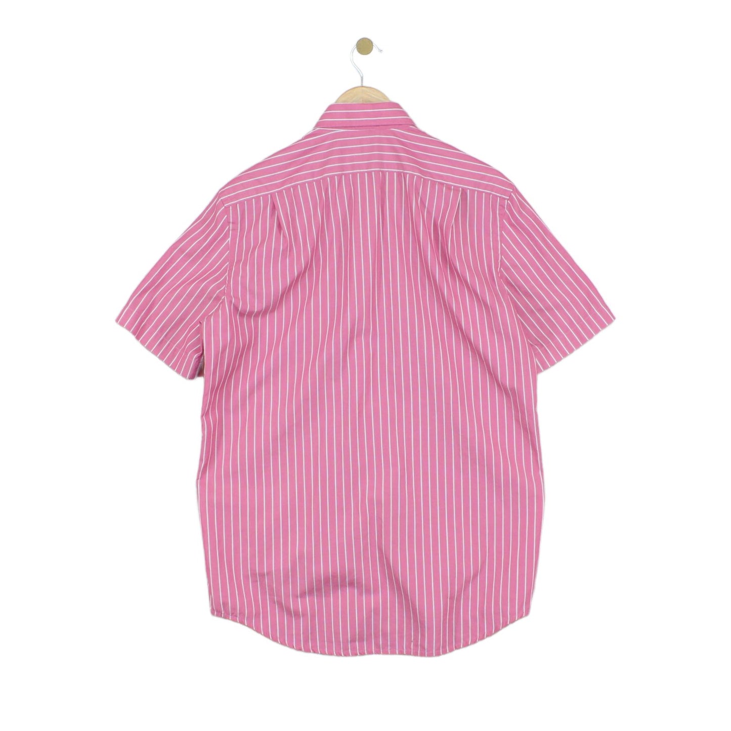 Mens Striped Shirt Short Sleeve Collared Casual