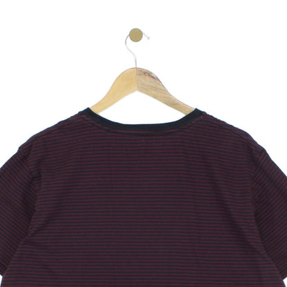 Mens Striped T-Shirt Pocket Crew Neck Short Sleeve