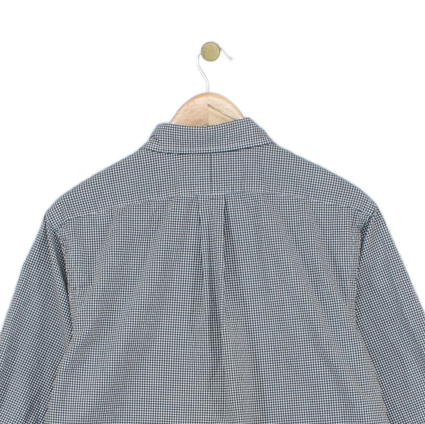 Mens Shirt Check Button Down Slim Fit