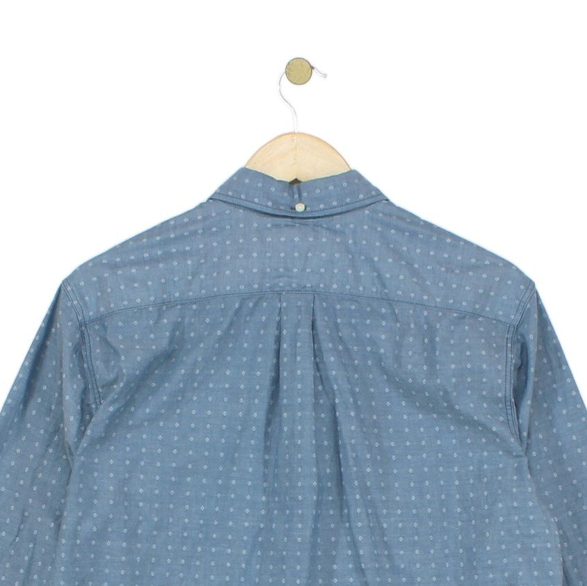 Mens Patterned Shirt Slim Fit Button Up Long Sleeve