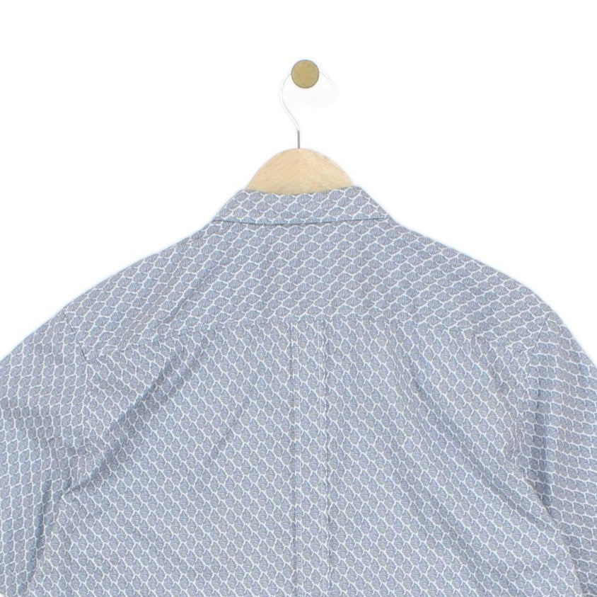 Mens Patterned Shirt Short Sleeve Slim Fit Button Up
