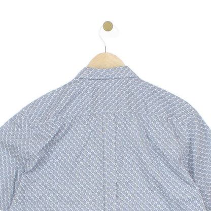 Mens Patterned Shirt Short Sleeve Slim Fit Button Up