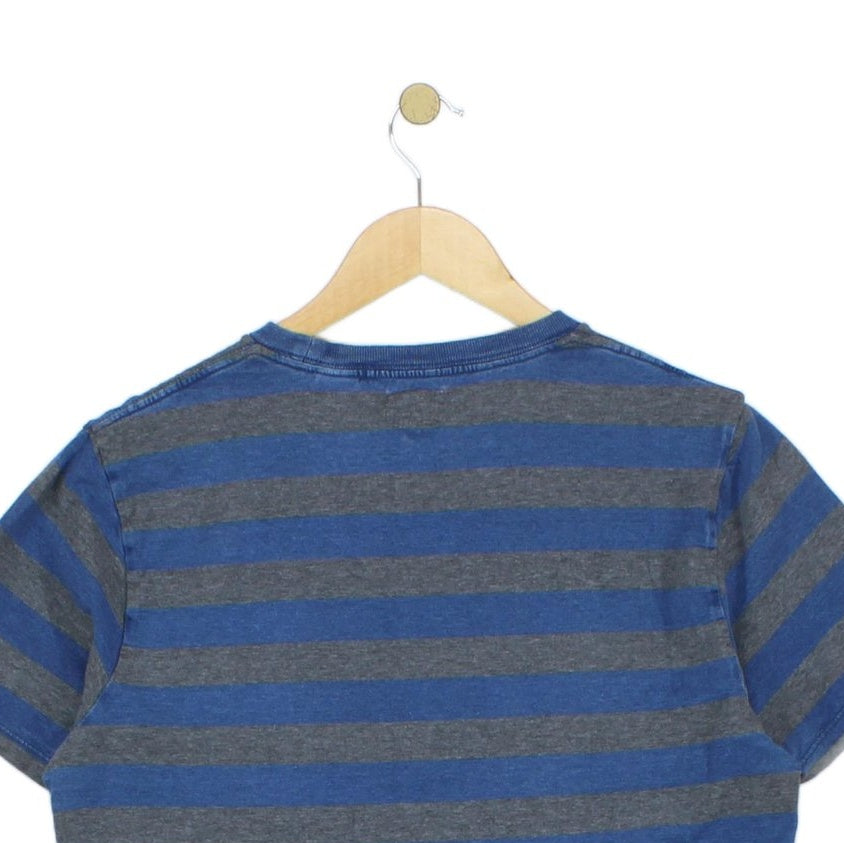 Mens Striped T-Shirt Crew Neck Short Sleeve