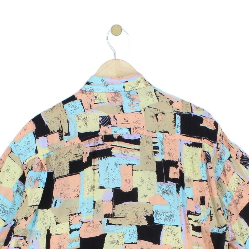 Mens Abstract Shirt Short Sleeve  Viscose