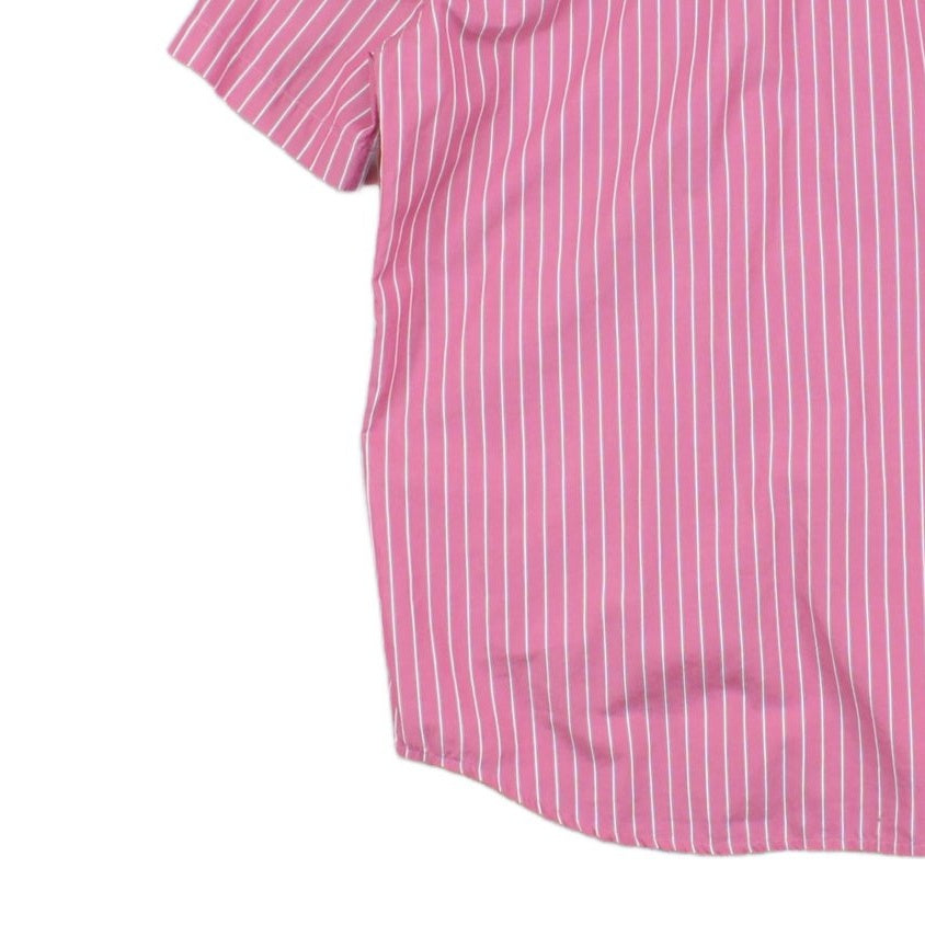 Mens Striped Shirt Short Sleeve Collared Casual
