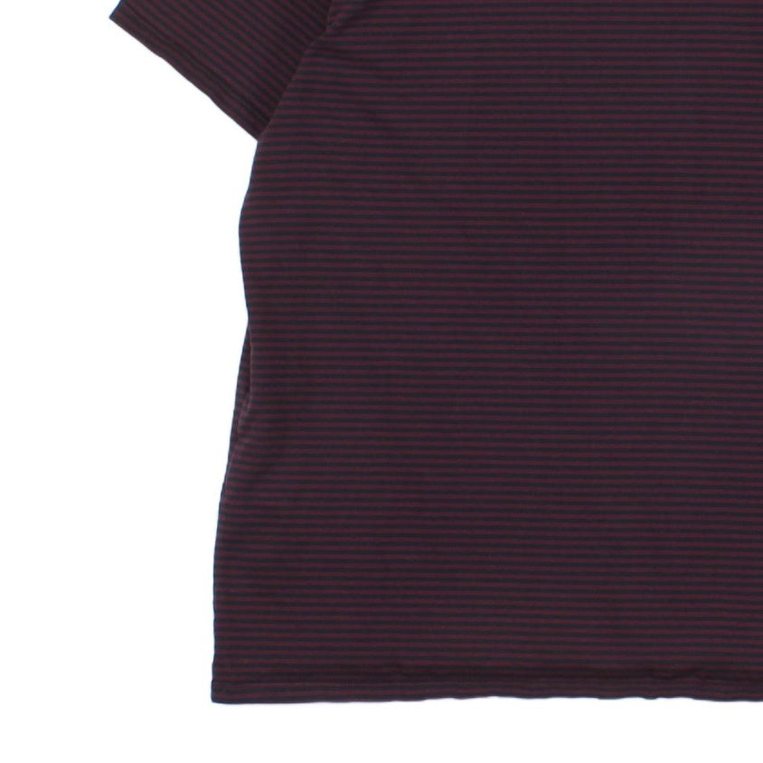 Mens Striped T-Shirt Pocket Crew Neck Short Sleeve