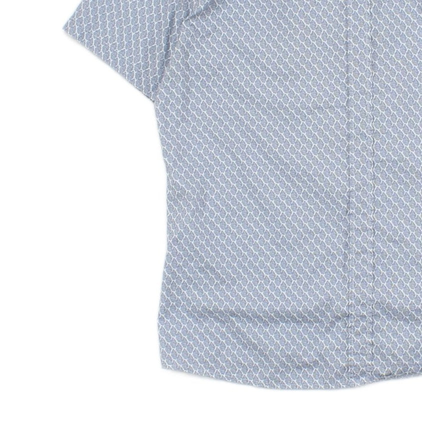 Mens Patterned Shirt Short Sleeve Slim Fit Button Up