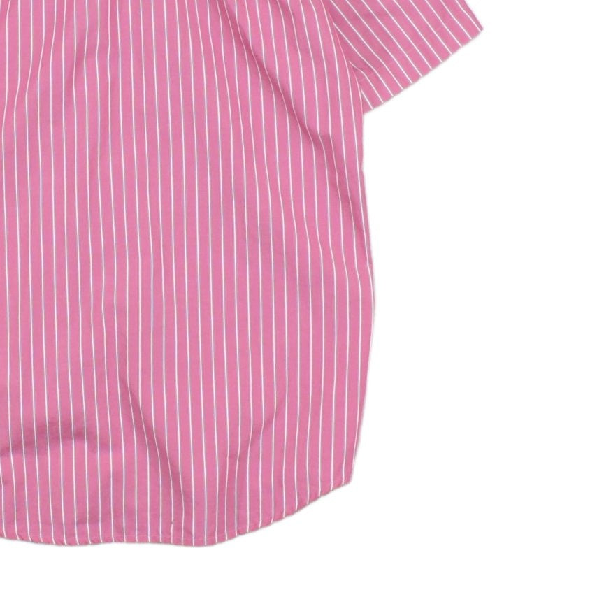Mens Striped Shirt Short Sleeve Collared Casual