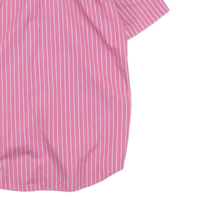 Mens Striped Shirt Short Sleeve Collared Casual