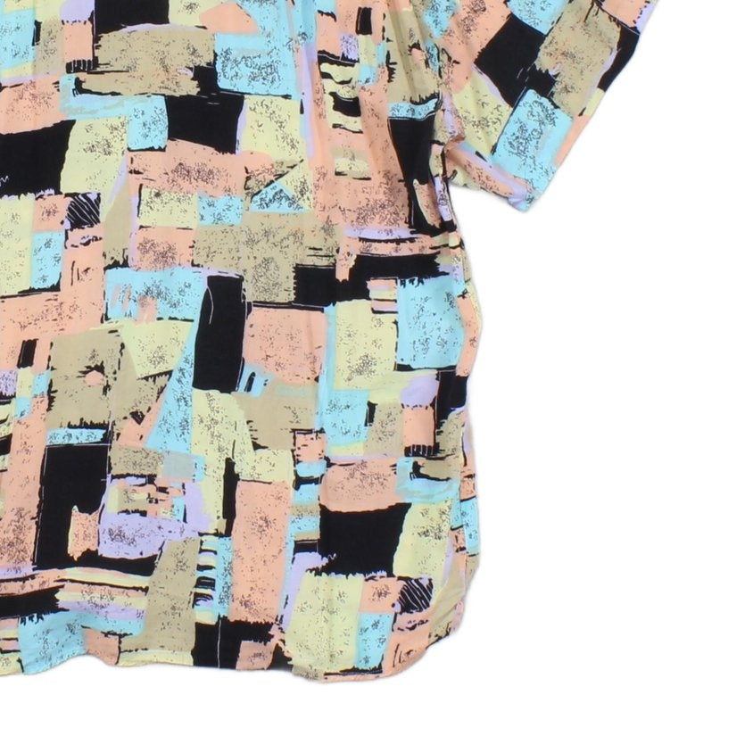 Mens Abstract Shirt Short Sleeve  Viscose