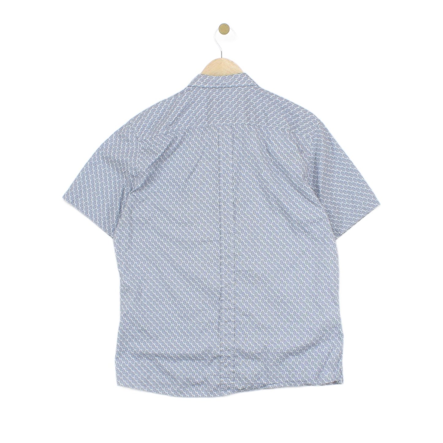 Mens Patterned Shirt Short Sleeve Slim Fit Button Up