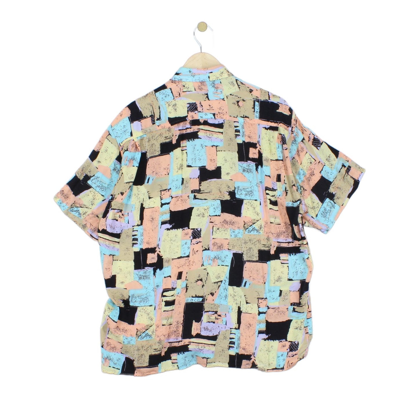 Mens Abstract Shirt Short Sleeve  Viscose