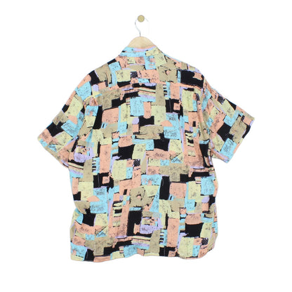 Mens Abstract Shirt Short Sleeve  Viscose