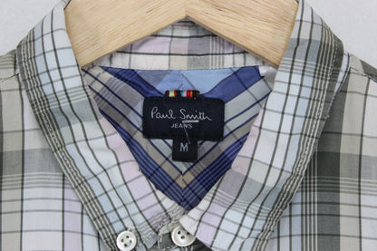 Mens Check Shirt Button Up Short Sleeve