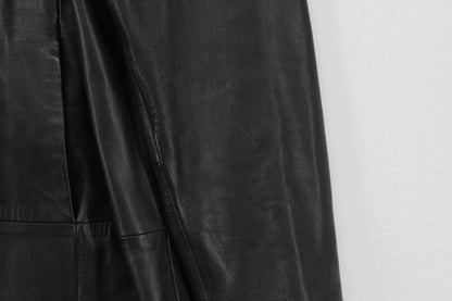 Womens Leather Overcoat Classic Long