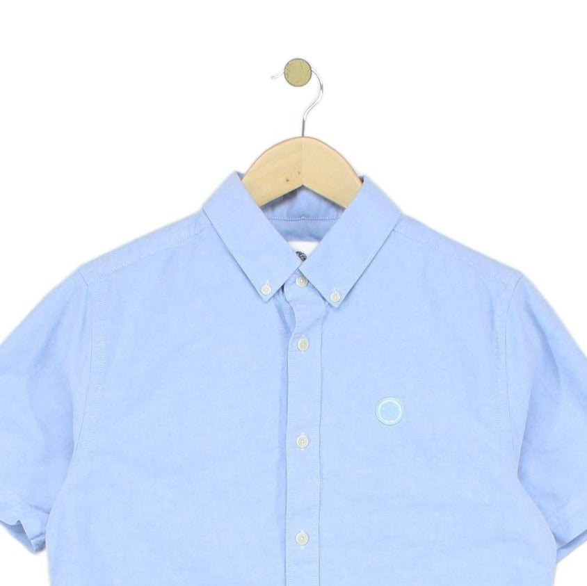 Mens Shirt Short Sleeve Collared Button Up Summer