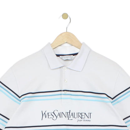 Mens Striped Polo Shirt Spell Out
