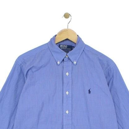 Mens Check Shirt Long Sleeve Button Down Classic