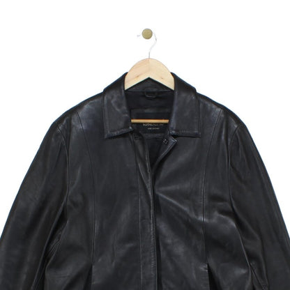 Womens Leather Overcoat Classic Long