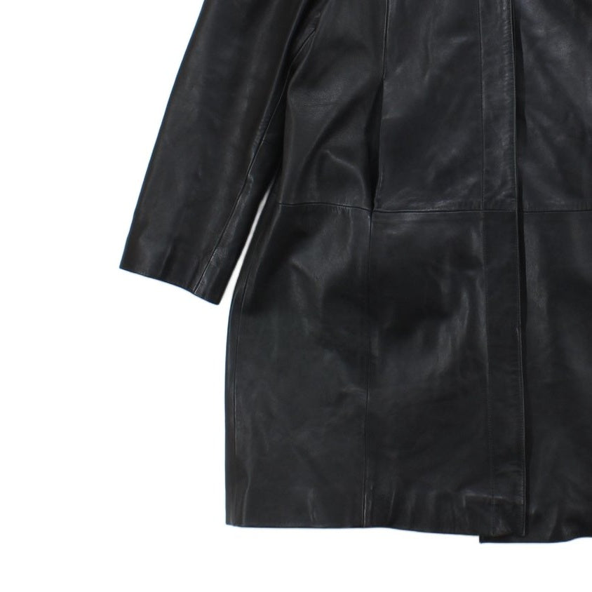 Womens Leather Overcoat Classic Long