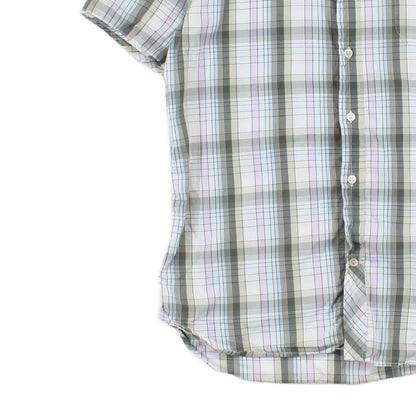 Mens Check Shirt Button Up Short Sleeve