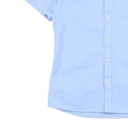 Mens Shirt Short Sleeve Collared Button Up Summer